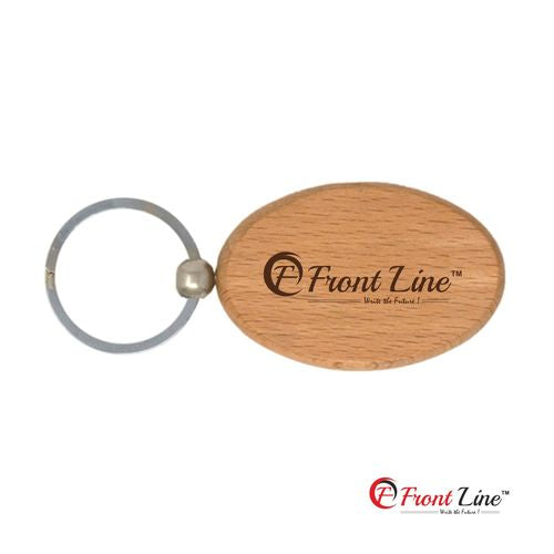 Oval shape Wooden key chain